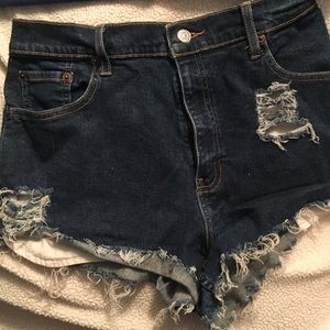 High wasted jean shorts
